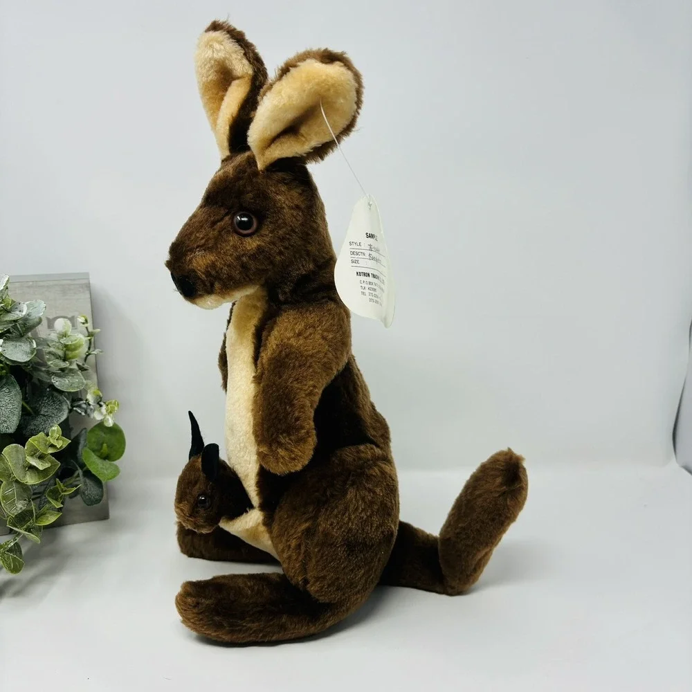 Vintage Rare Sample Kangaroo Mom & Baby Kelly Toy Plush 12